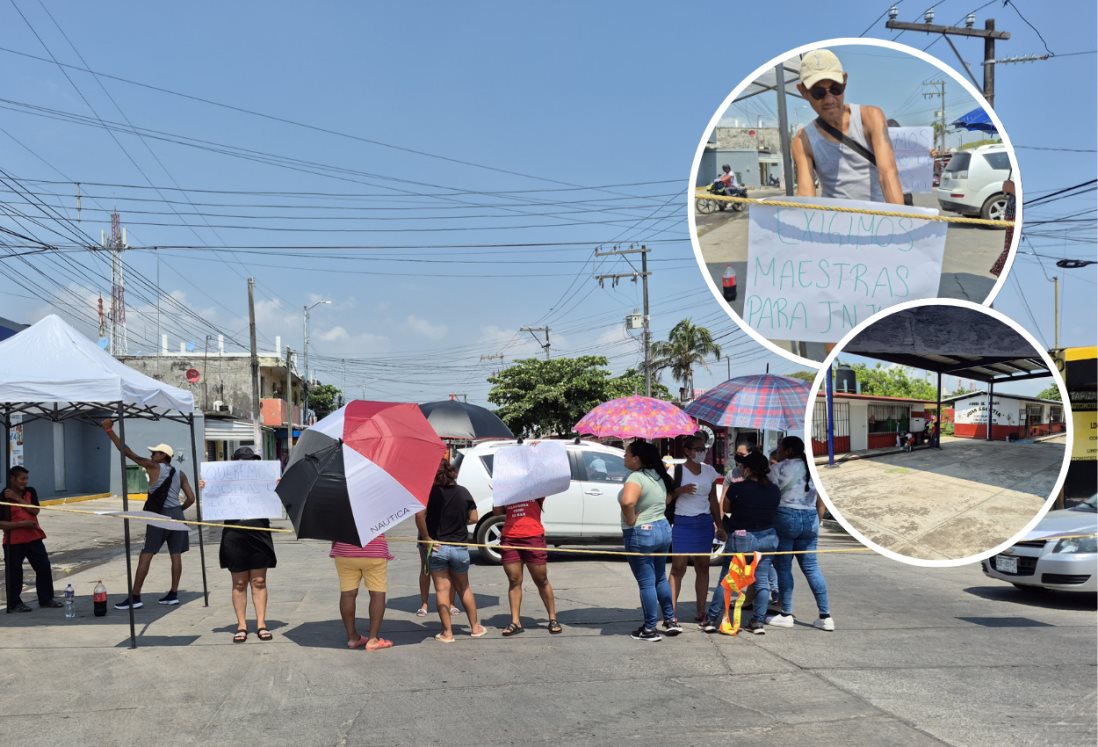 Se manifiestan padres de familia de jardín de niños en Boca del Río por falta de maestros
