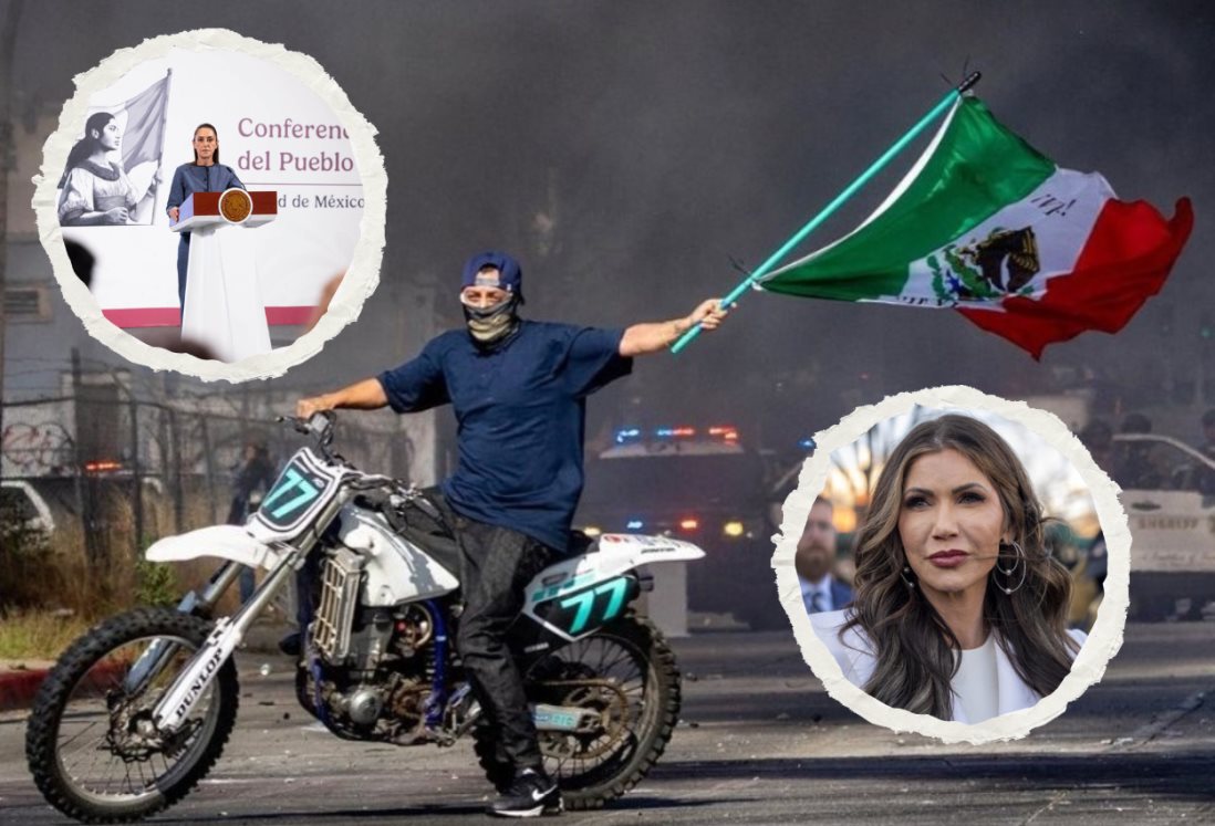 Secretaria de Seguridad de EU acusa a la presidenta Claudia Sheinbaum de alentar protestas en Los Ángeles