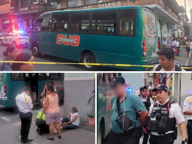 ¿No la vio? Autobús de pasaje golpea a mujer en calles de Orizaba