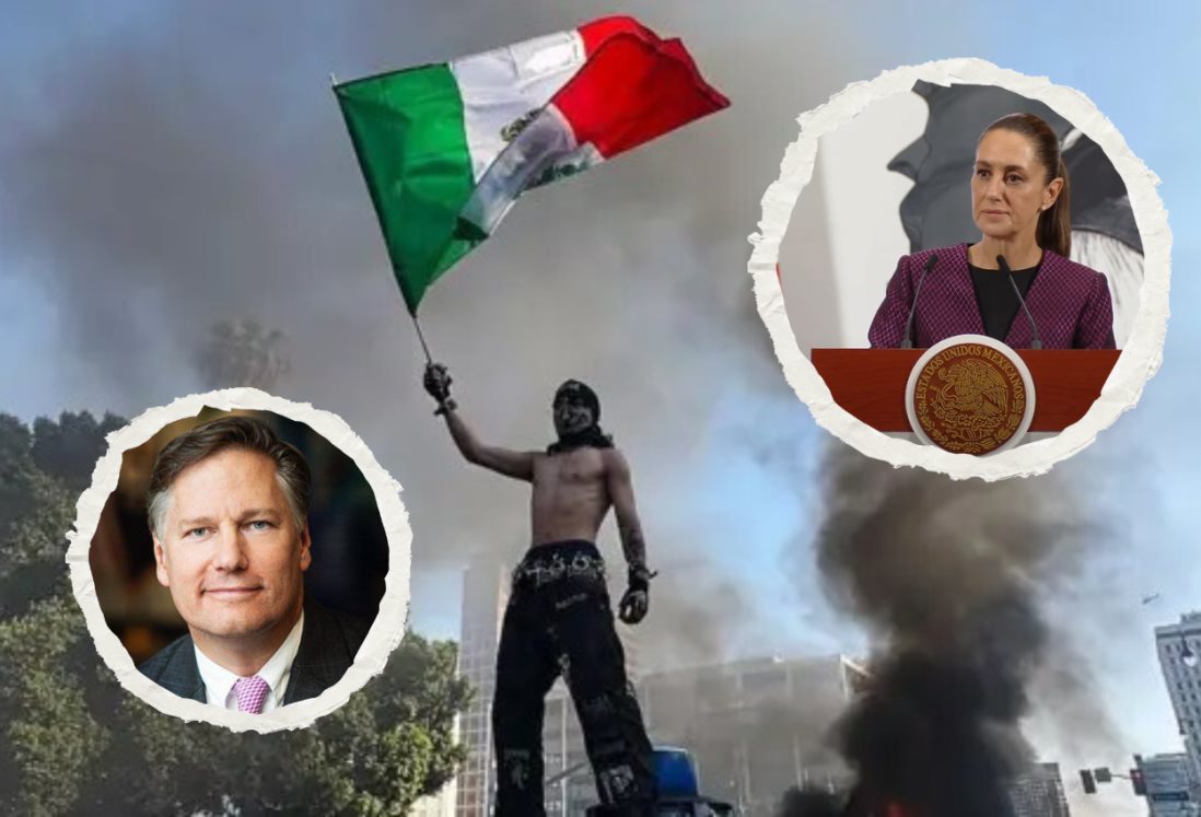 Claudia Sheinbaum hablará con Christopher Landau sobre acusaciones falsas por protestas en Los Ángeles