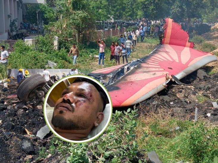 Así salió caminando único sobreviviente del avión de Air India, siniestrado  con más de 240 pasajeros  (+VIDEO)
