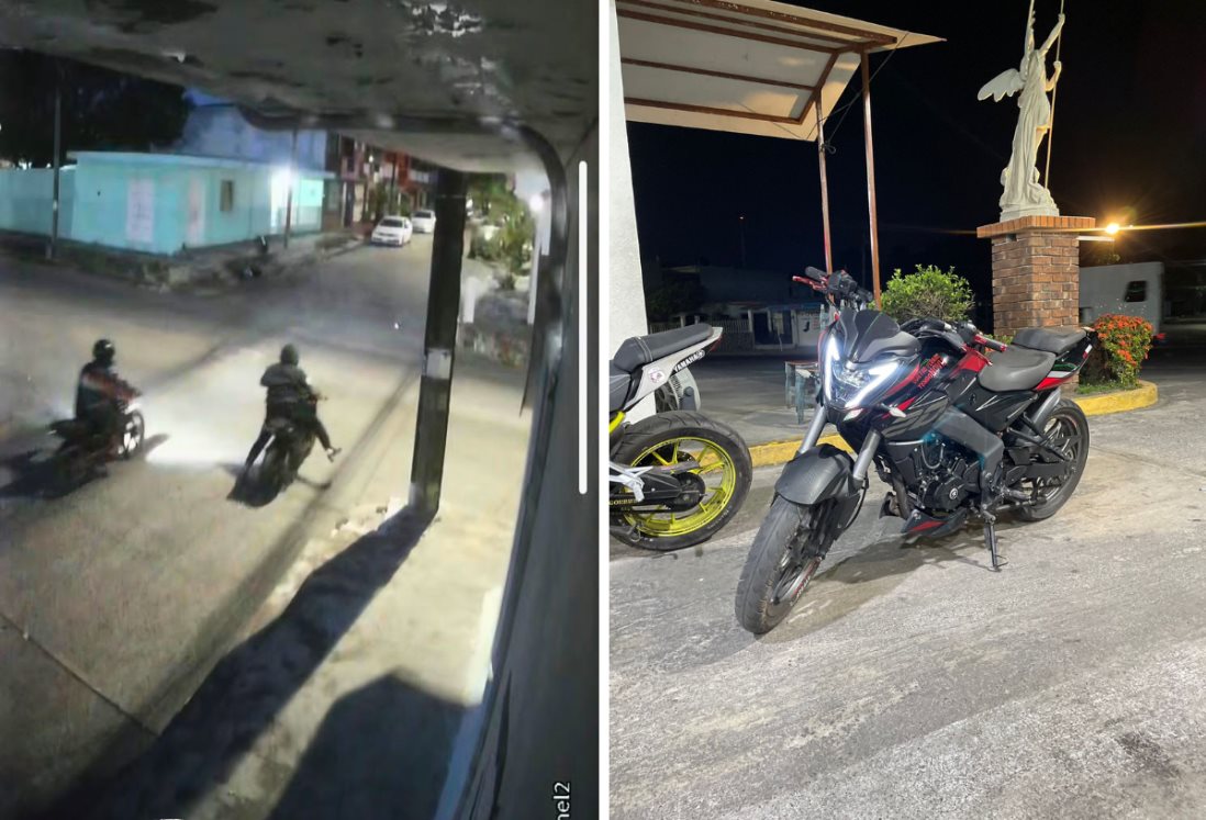 Cámaras captan robo de motocicleta en Boca del Río; ocurrió durante la madrugada | VIDEO
