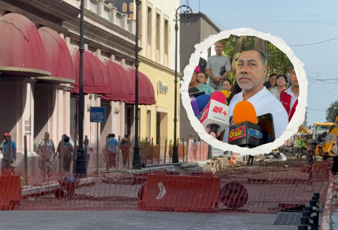 Comerciantes en centro de Veracruz sufren caída de ventas por obras en vialidades