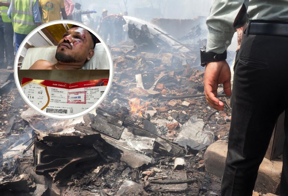 Hombre sobrevive al accidente aéreo del Air India | VIDEO