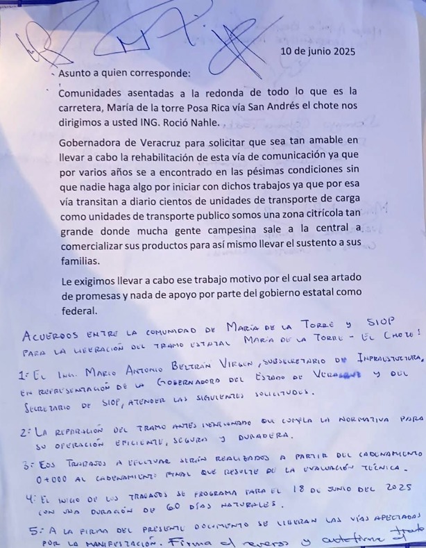 Liberan paso San Rafael-Martínez de la Torre; logran acuerdo