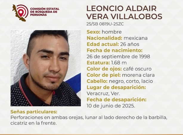Piden ayuda para encontrar a Leoncio Aldair; desapareció en el puerto de Veracruz