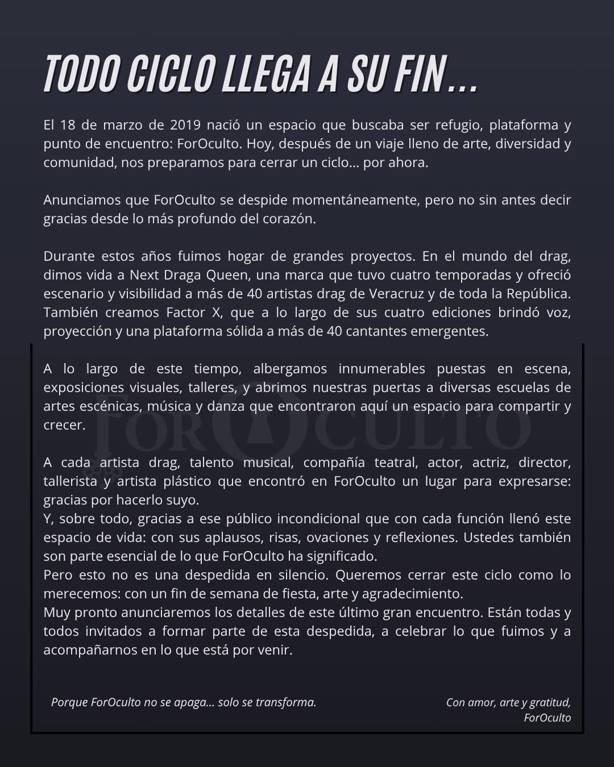 Foro Oculto, en Xalapa, cierra un ciclo en espacio físico; te contamos (+VIDEO)