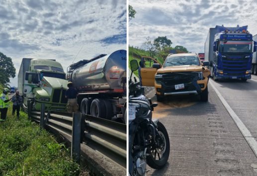 Doble accidente en la autopista Córdoba-Veracruz, paralizan la circulación
