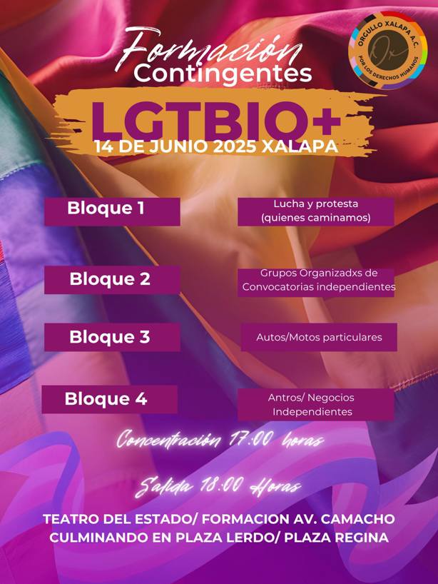 Marcha del Orgullo e Inclusión LGBTIQ en Xalapa: esta será la ruta
