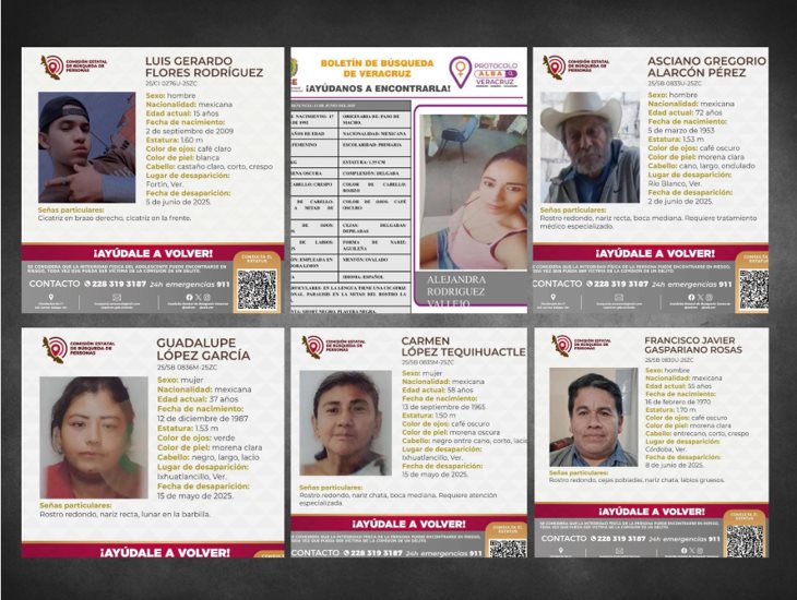 ¿Los has visto?: hay 6 desaparecidos en la región centro de Veracruz