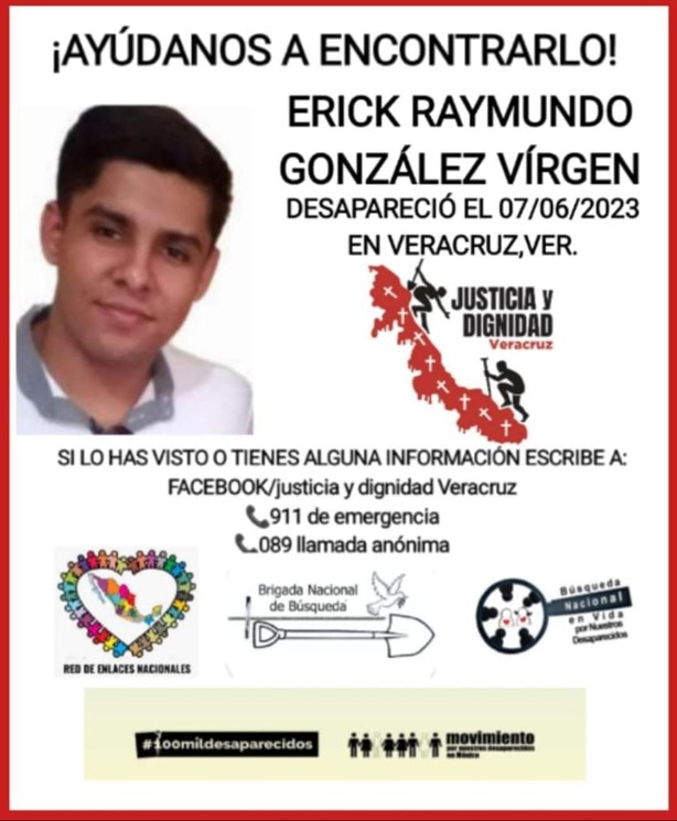 Erick Raymundo, estudiante en Veracruz cumple 2 años de desaparecido; aún sigue su búsqueda