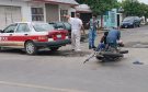 Choque entre taxi y motocicleta deja un lesionado en la colonia Tarimoya, Veracruz
