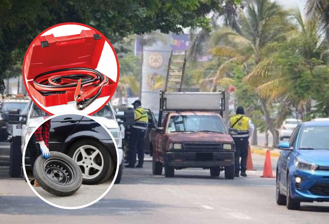 Retenes en Veracruz: ¿Te pueden multar si no traes cables pasa corriente o llanta de refacción?