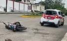 Motociclista choca contra taxi en Tierra Blanca