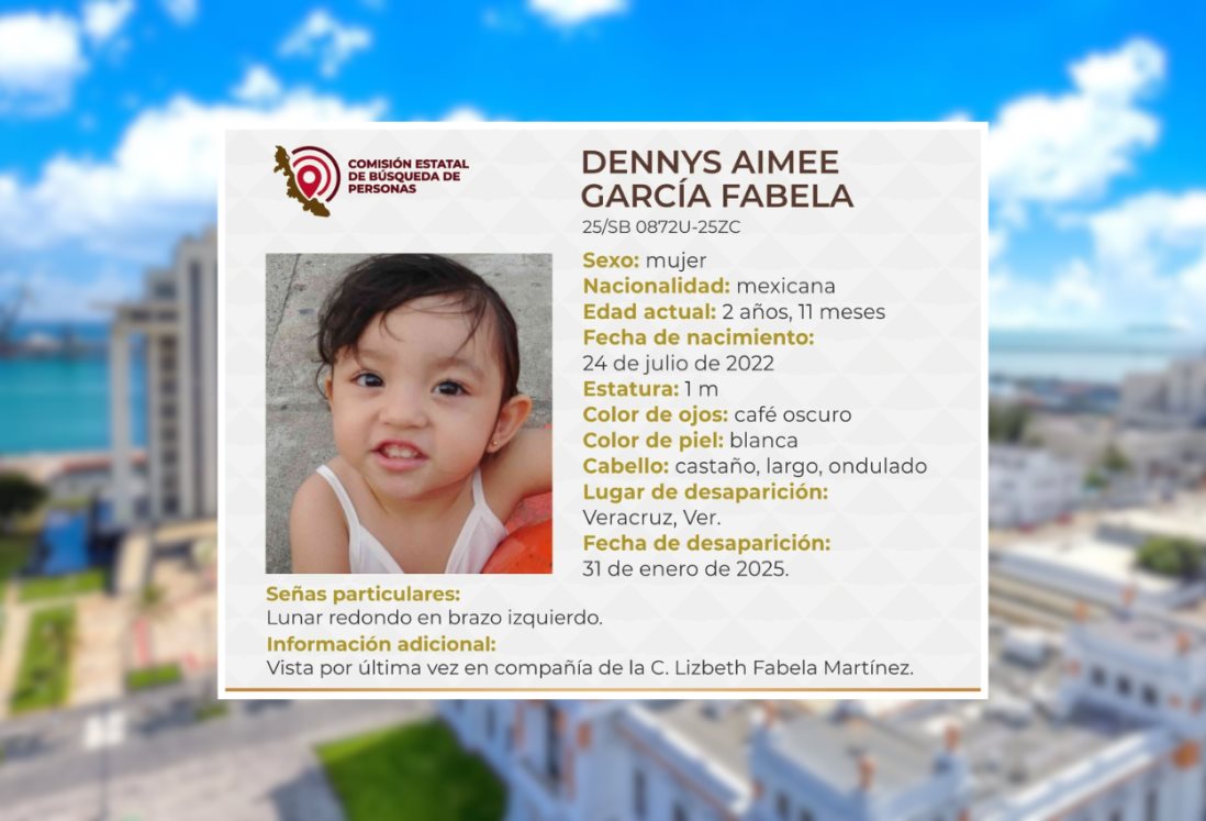 Desaparece bebé de 2 años en Veracruz