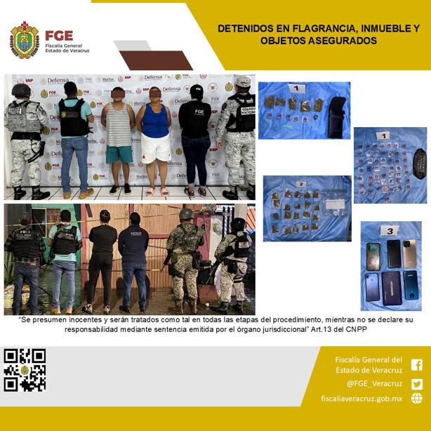 Realizan cateo en colonia Los Volcanes de Veracruz; detienen a una pareja