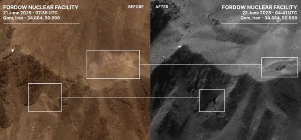 Revelan imágenes del antes y después del ataque de Estados Unidos al complejo nuclear de Irán
