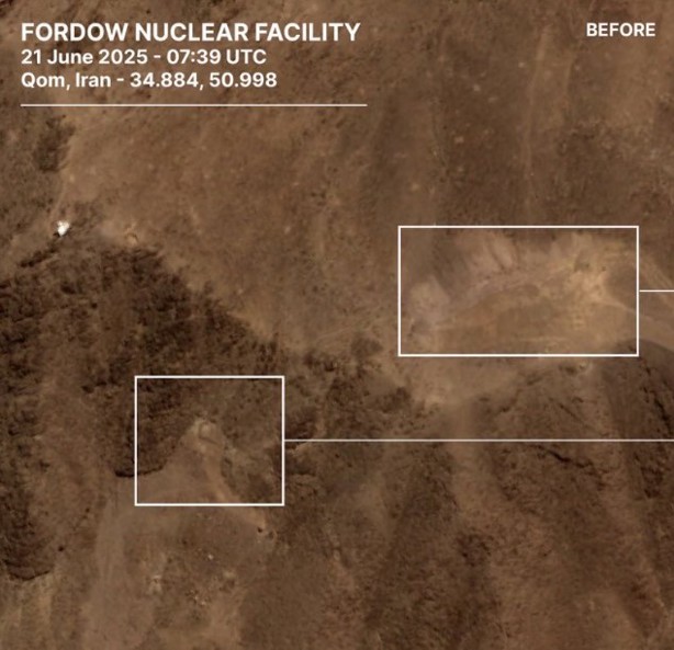 Revelan imágenes del antes y después del ataque de Estados Unidos al complejo nuclear de Irán