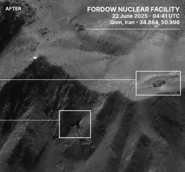 Revelan imágenes del antes y después del ataque de Estados Unidos al complejo nuclear de Irán