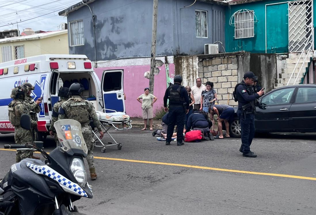 Hombre agrede a mujer con un machete tras una riña en Infonavit Los Volcanes de Veracruz