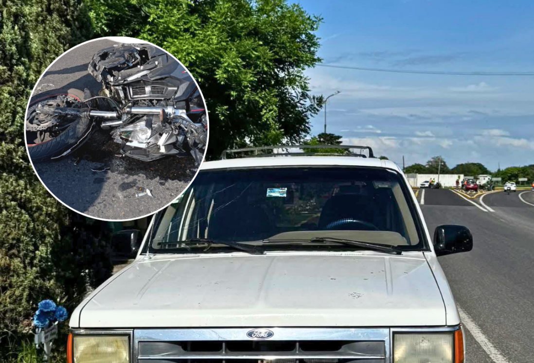 Joven motociclista lesionado tras ser arrollado en carretera Veracruz-Cardel