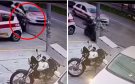 Agente de Tránsito en Veracruz impacta contra luminaria tras maniobra de taxi | VIDEO